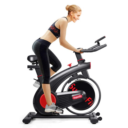 Indoor Cycling Bike, Silent Belt Drive Exercise Bike with Phone Holder