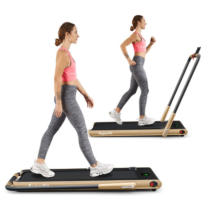2 in 1 Folding Treadmill, 2.25HP Under Desk Electric Superfit Treadmill