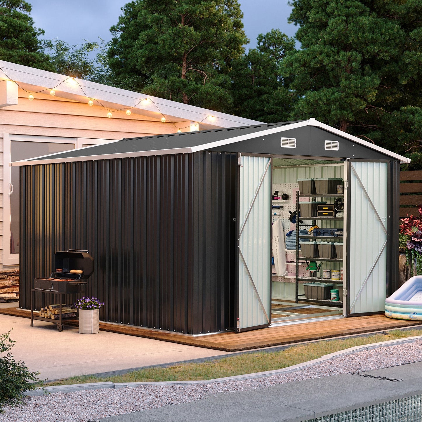 Metal Storage Shed House with Air Vent