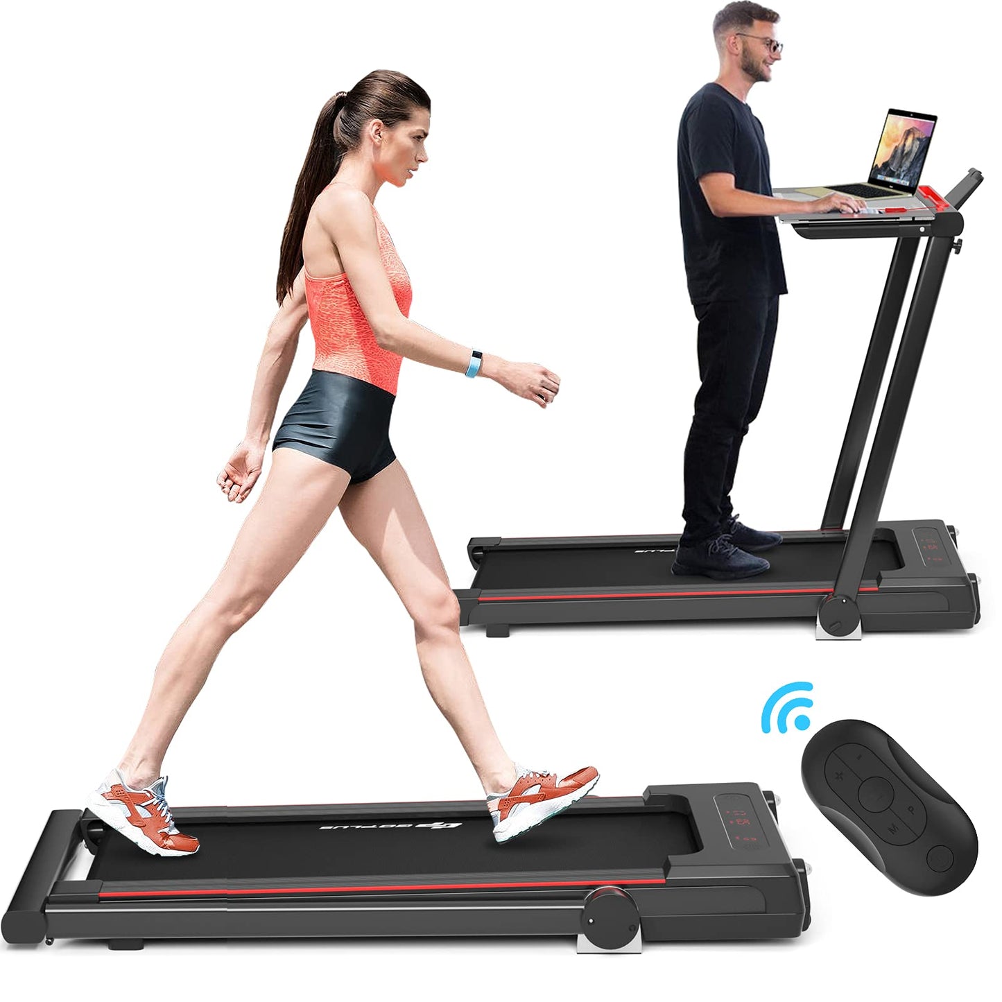 Goplus 3 in 1 Under Desk Treadmill Walking Pad with Removable Desktop