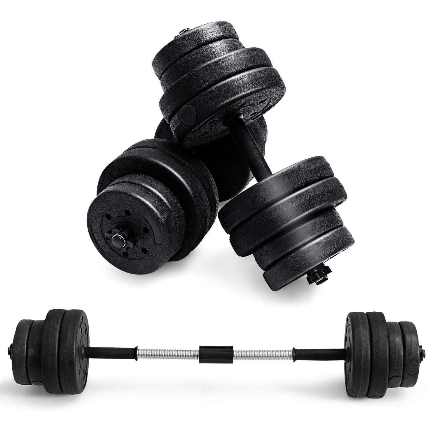 Adjustable Dumbbell Barbell Weight Pair 66 lbs