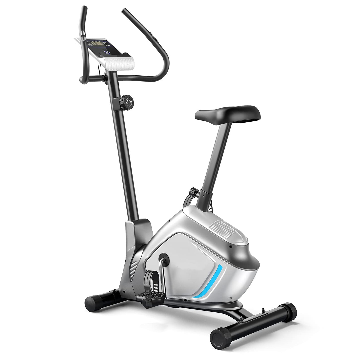 Goplus Magnetic Stationary Upright Exercise Bike, Indoor Cycling Bike w/ 8-level Resistances