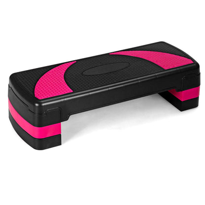 31 Aerobic Exercise Stepper Deck for Home Gym and Office (Black+Pink)
