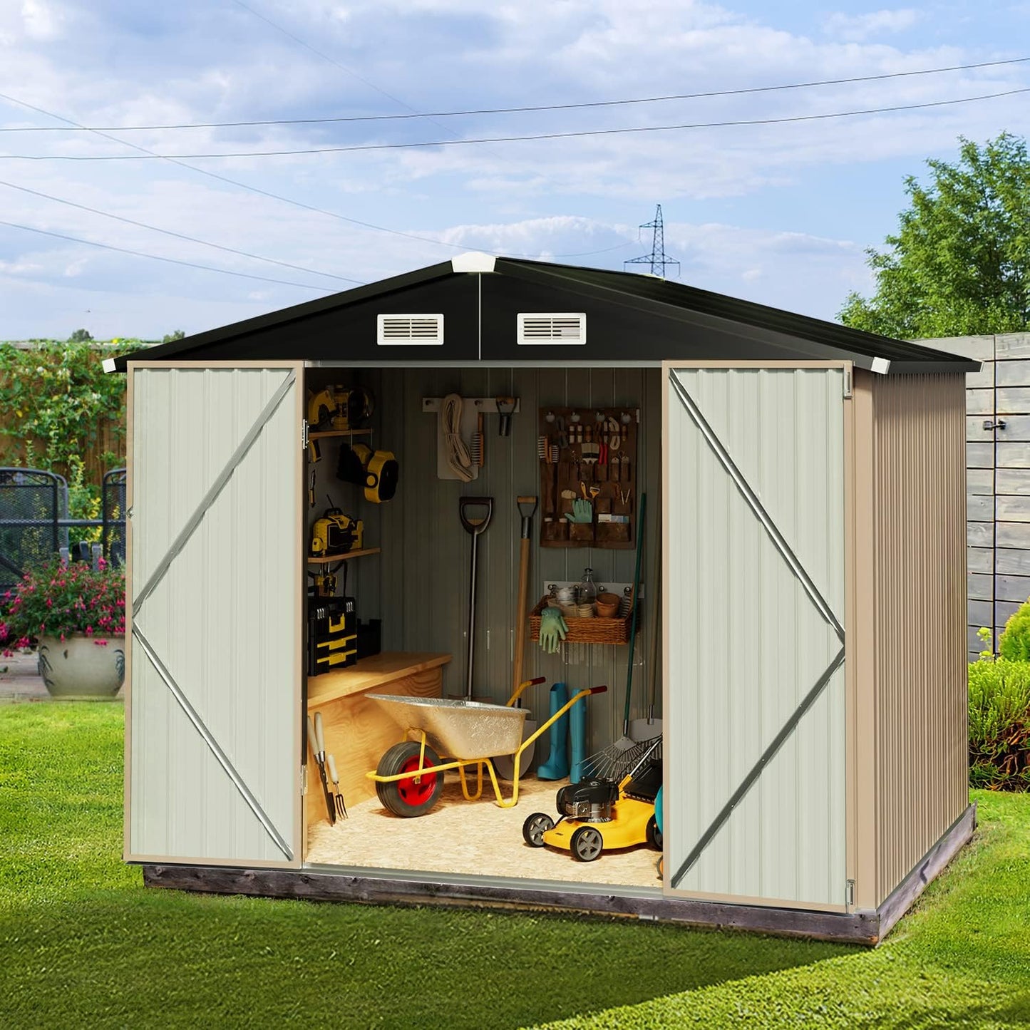 Metal Storage Shed House with Air Vent