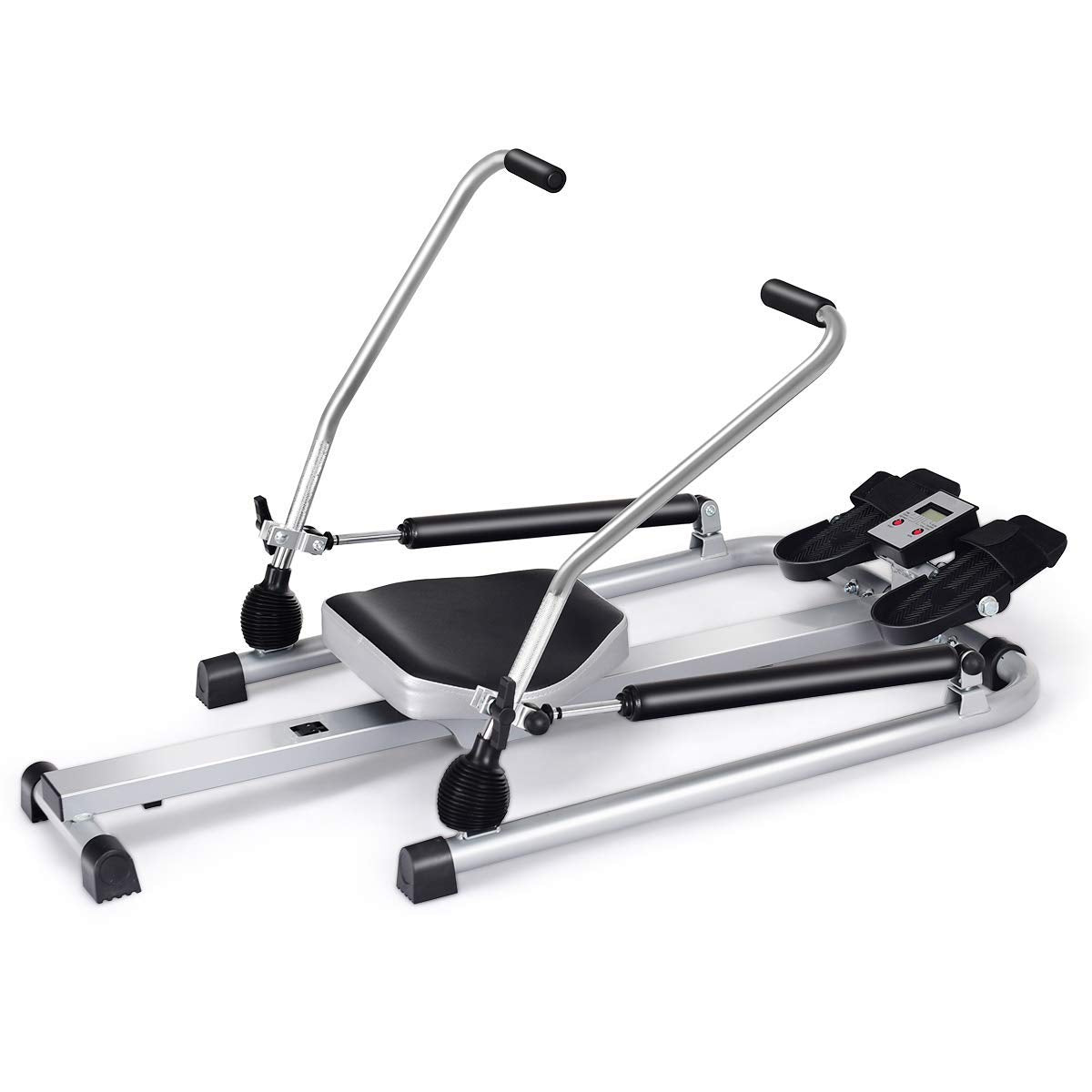 Goplus Hydraulic Rowing Machine Rower with LCD Monitor