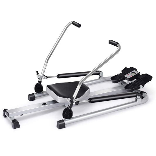 Goplus Hydraulic Rowing Machine Rower with LCD Monitor