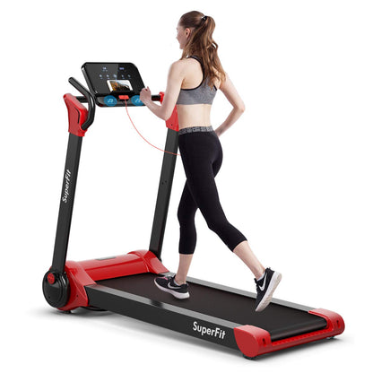2.25HP Electric Folding Treadmill, Installation-Free Design with 8-Stage Damping System