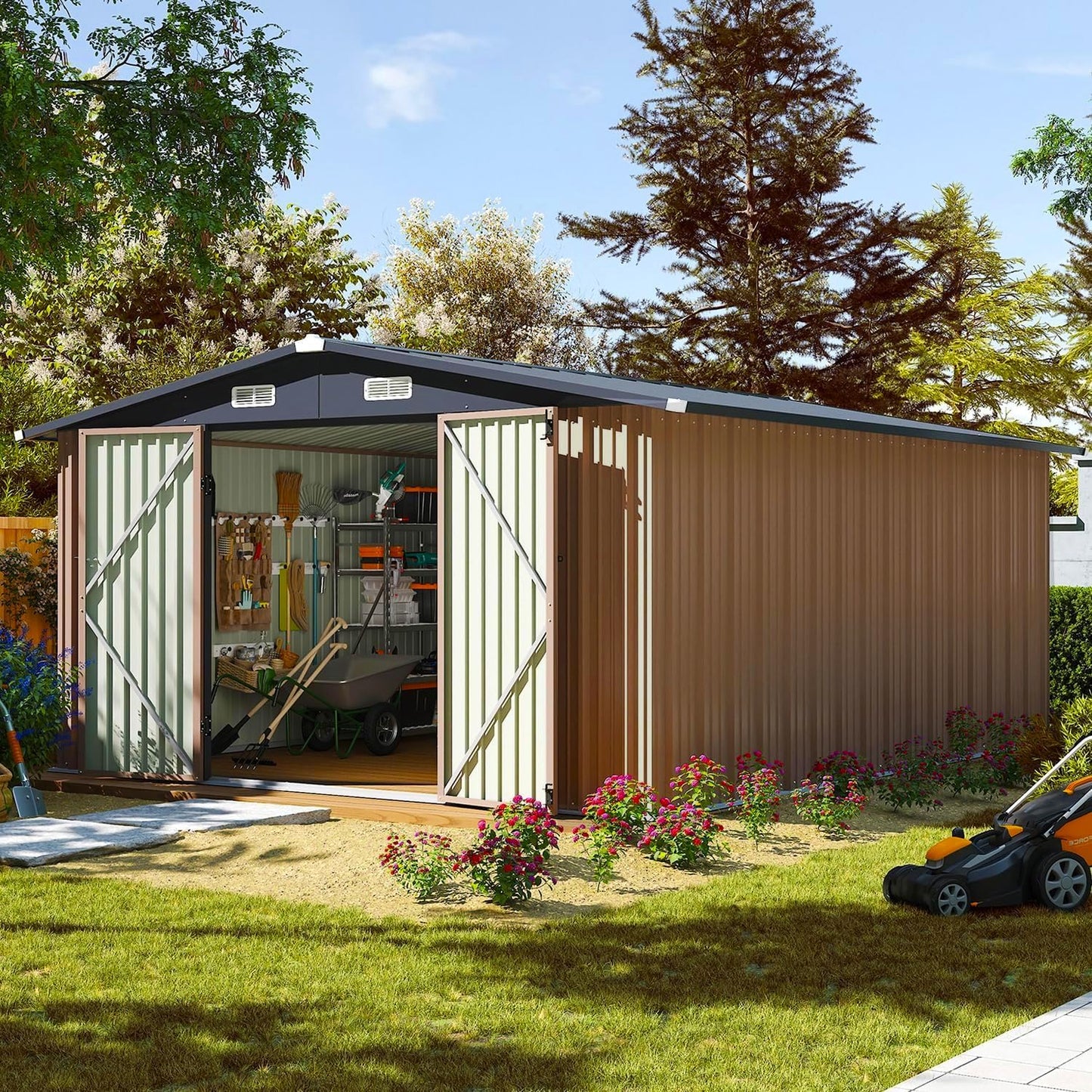 Metal Storage Shed House with Air Vent