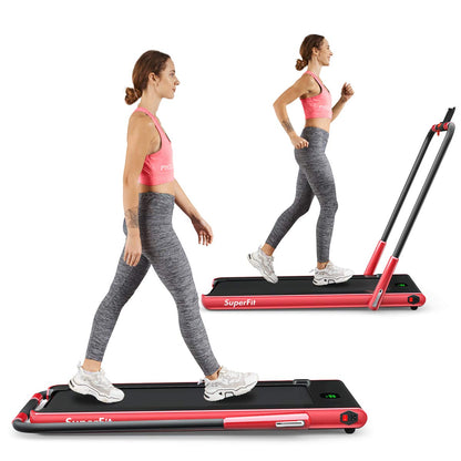 2 in 1 Folding Treadmill, 2.25HP Under Desk Electric Superfit Treadmill