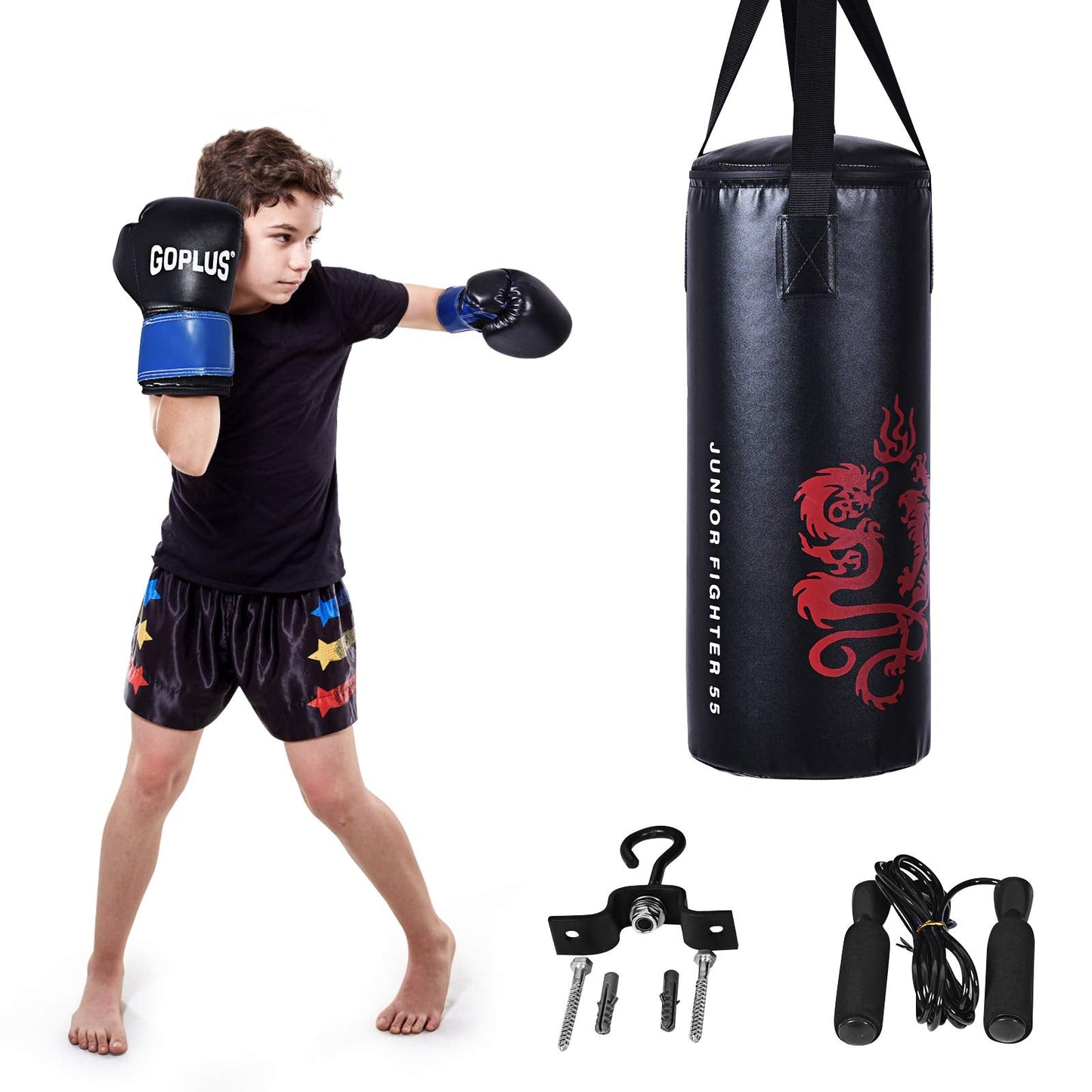 Punching Bag Set for Kids,Filled Heavy Kick Boxing with Gloves