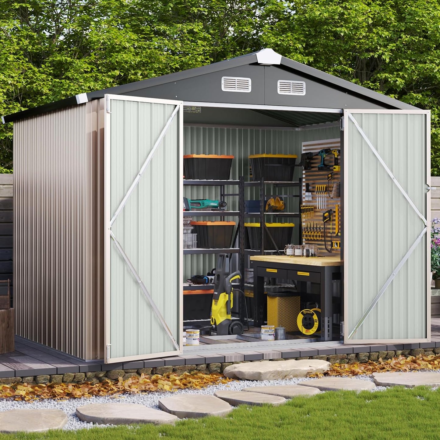 Metal Storage Shed House with Air Vent