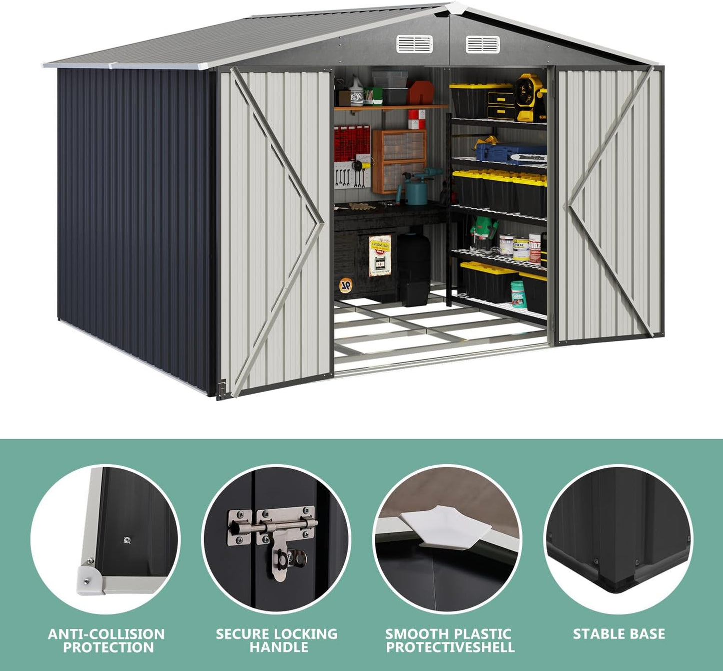 Metal Storage Shed House with Air Vent