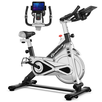 Adjustable Exercise Bike, Stationary Silent Bicycle with Dual-Spring Shock Absorption
