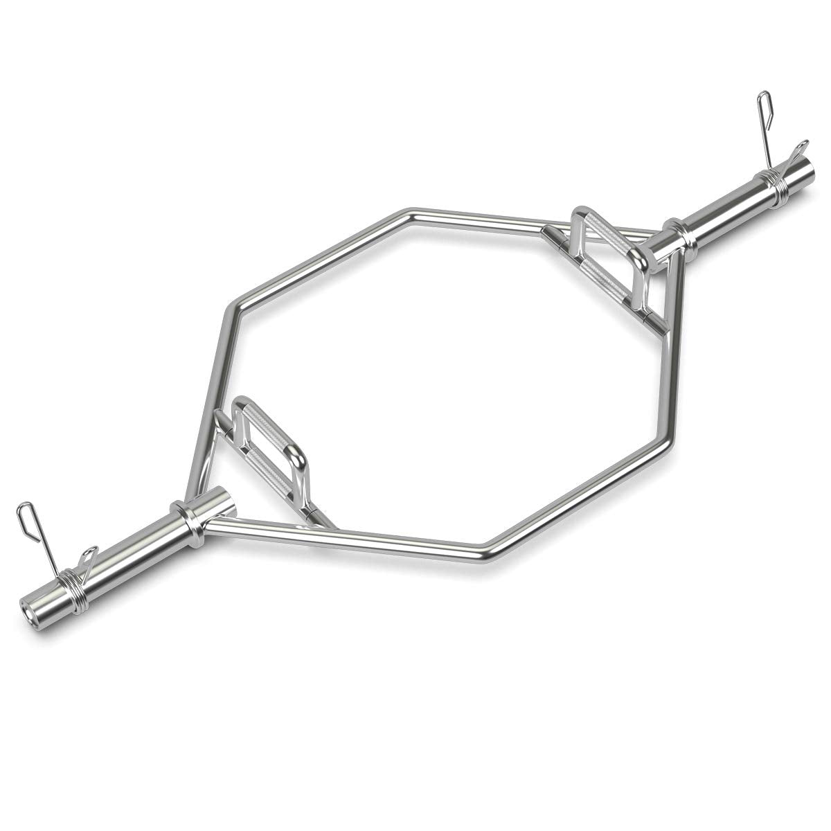 56 Olympic Hex Bar, Foldable Barbell Trap Bar with Knurled Handles