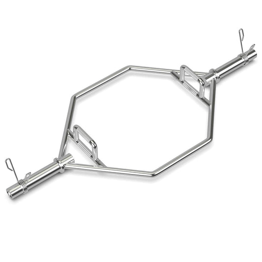 56 Olympic Hex Bar, Foldable Barbell Trap Bar with Knurled Handles