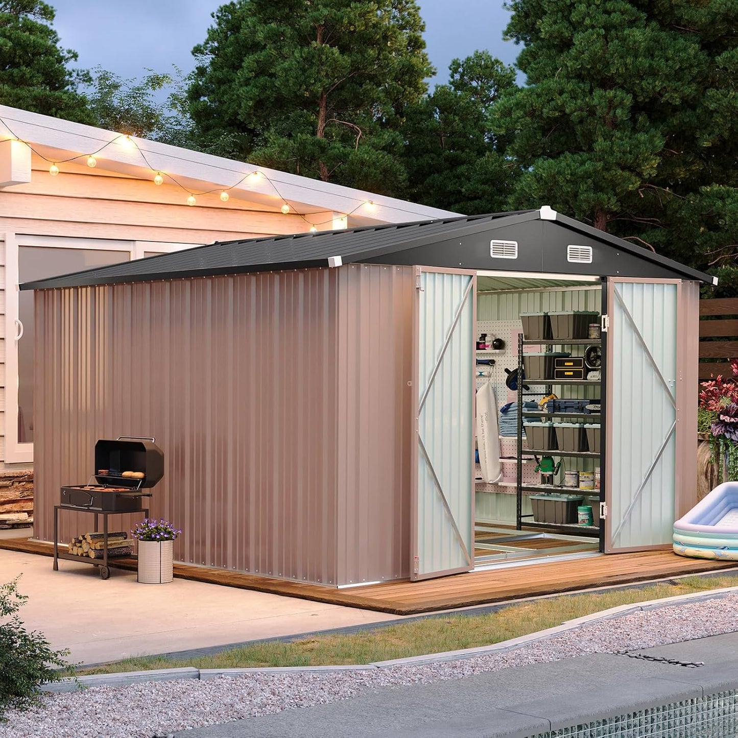 Metal Storage Shed House with Air Vent