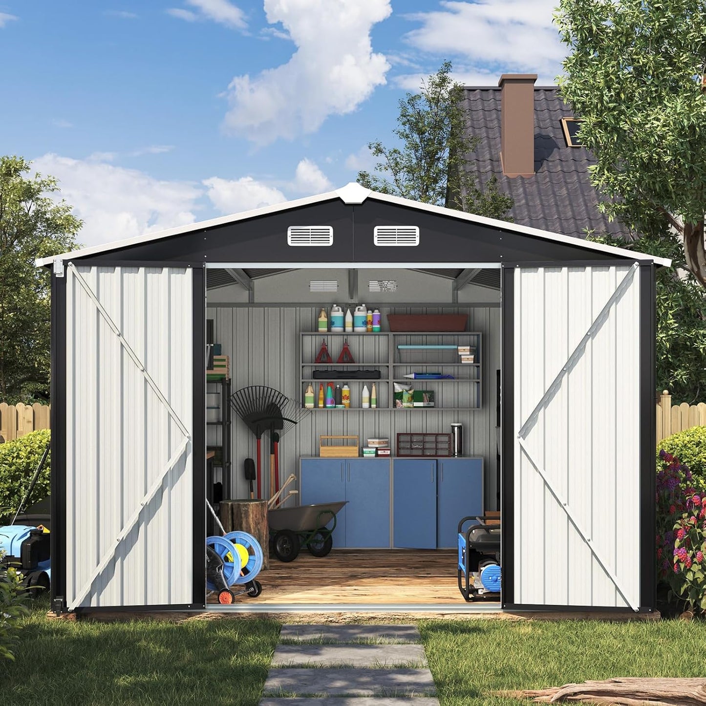 Metal Storage Shed House with Air Vent
