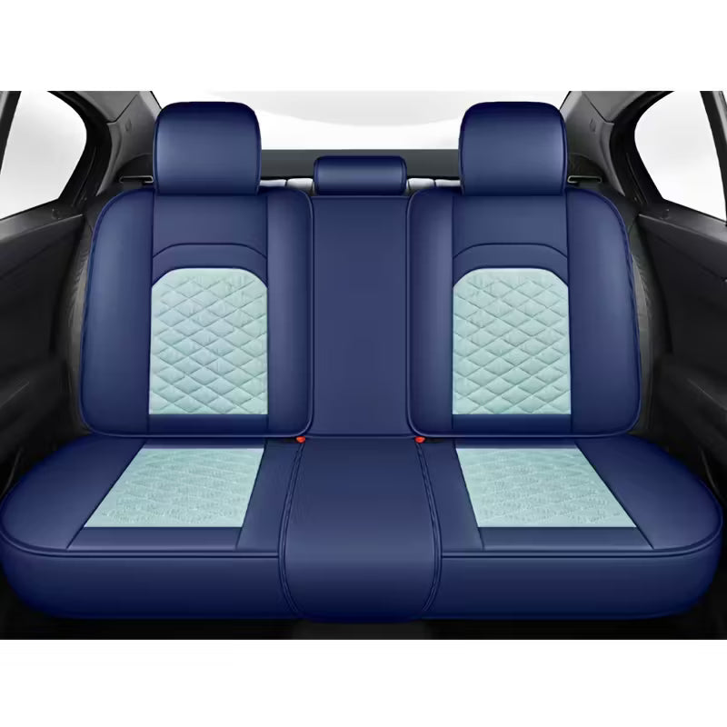 [Stylish Car Seat Cover] DENEGO Quilted Car Seat Cover | Cartoon Design, Full Coverage, Faux Leather & Mesh Fabric, 1 Seat/Five Seat Option, Stylish & Comfortable, Luxury