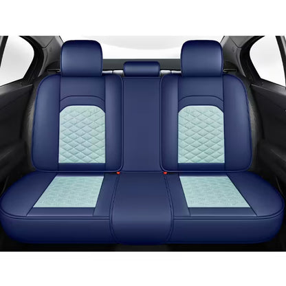 [Stylish Car Seat Cover] DENEGO Quilted Car Seat Cover | Cartoon Design, Full Coverage, Faux Leather & Mesh Fabric, 1 Seat/Five Seat Option, Stylish & Comfortable, Luxury