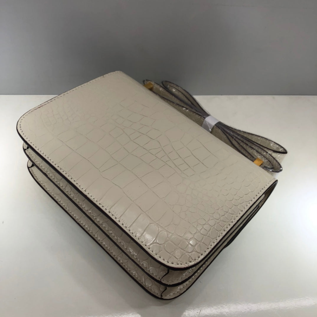 Hermes Goyard Constance Crocodile Leather Pattern Cross Body Bag