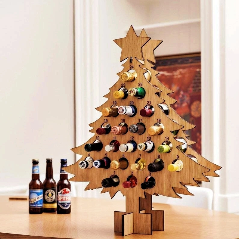 🎄CHRISTMAS Wooden Mini Tree Alcohol Advent Calendar holder