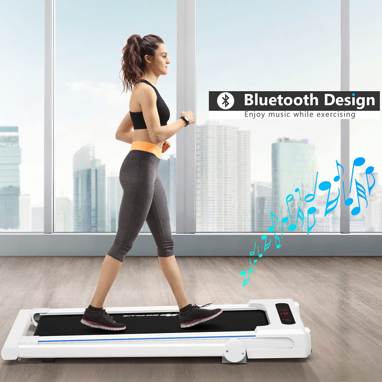 Goplus 3 in 1 Under Desk Treadmill Walking Pad with Removable Desktop