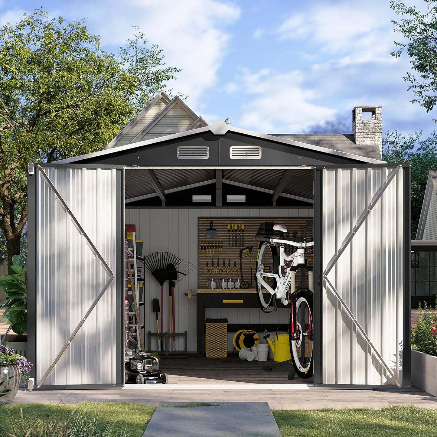 Metal Storage Shed House with Air Vent