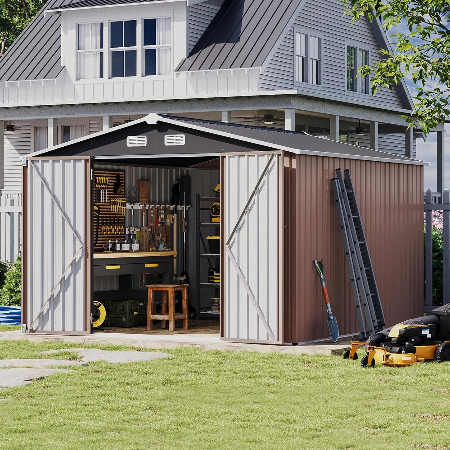 Metal Storage Shed House with Air Vent