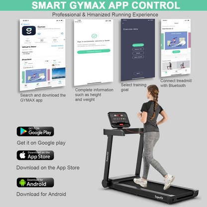 Goplus Heavy Duty Treadmill for Gym, Superfit Electric Treadmill with App Control