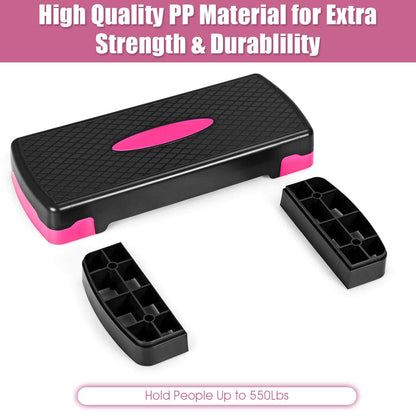 Step Platform, 26 Adjustable Aerobic Exercise Step Deck