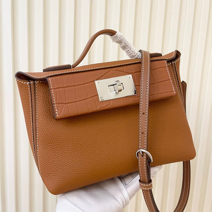 Hermes Goyard Kelly Togo Matte Alligator Swift Touch 24 brown