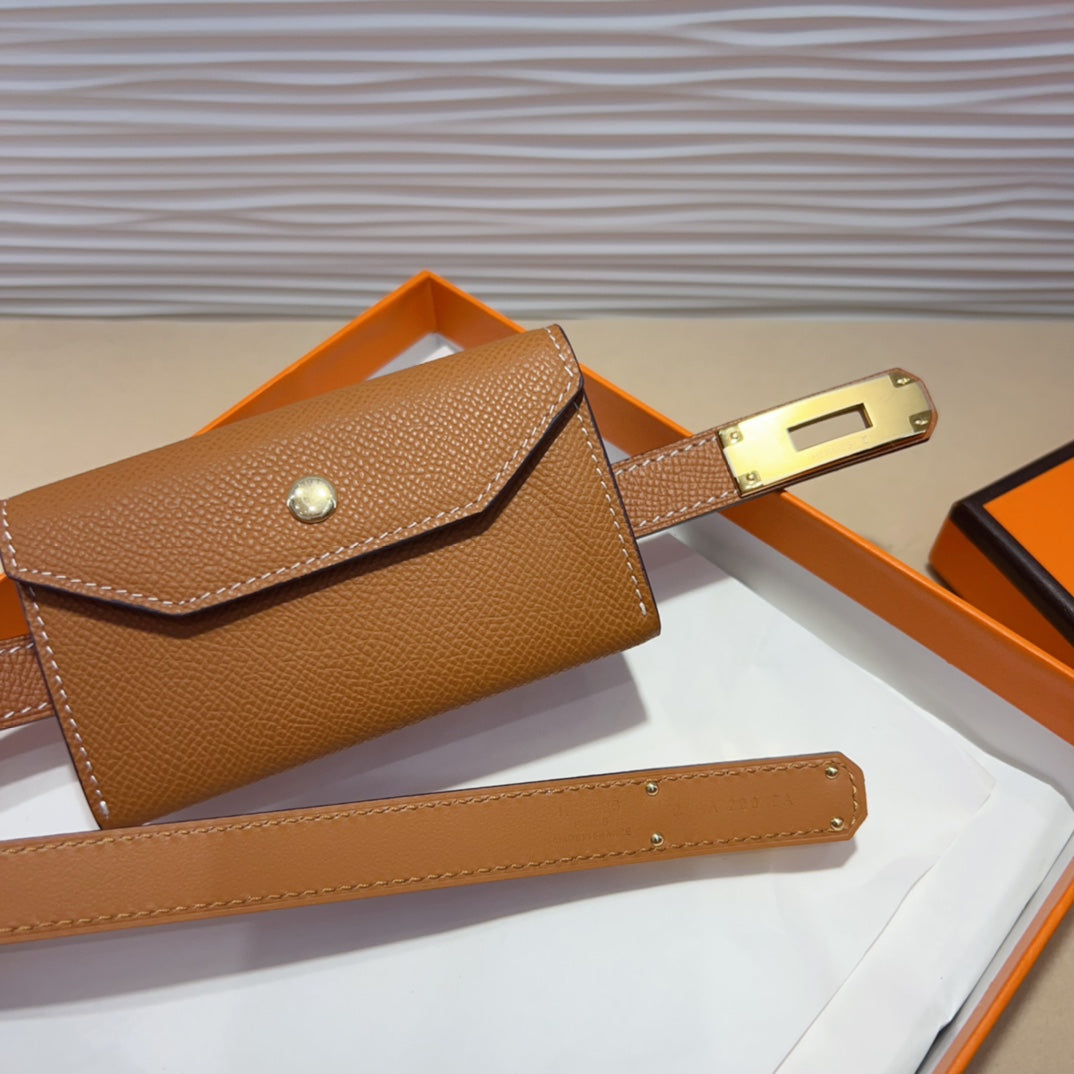 Hermes Goyard Kelly Pocket 18 Belt brown