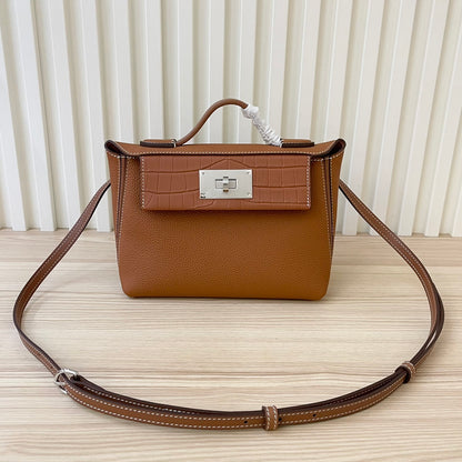 Hermes Goyard Kelly Togo Matte Alligator Swift Touch 24 brown