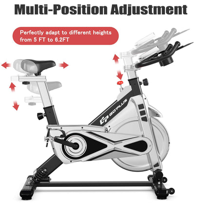 Adjustable Exercise Bike, Stationary Silent Bicycle with Dual-Spring Shock Absorption