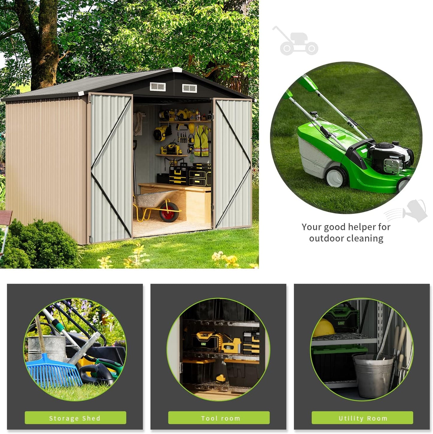 Metal Storage Shed House with Air Vent