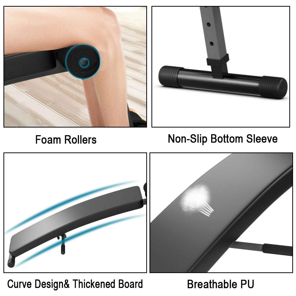 Adjustable Bench Sit up Bench Slant Board Decline Ab Bench Crunch Board