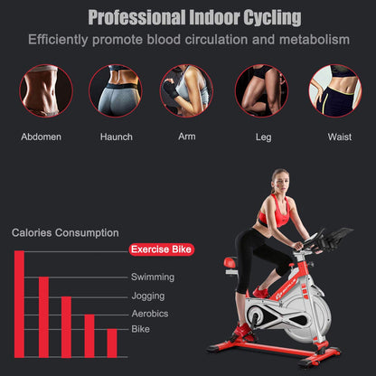 Adjustable Exercise Bike, Stationary Silent Bicycle with Dual-Spring Shock Absorption