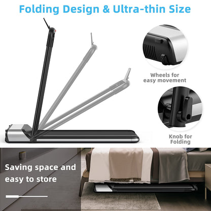 Ultra-Thin Electric Folding Treadmill, Installation-Free Design