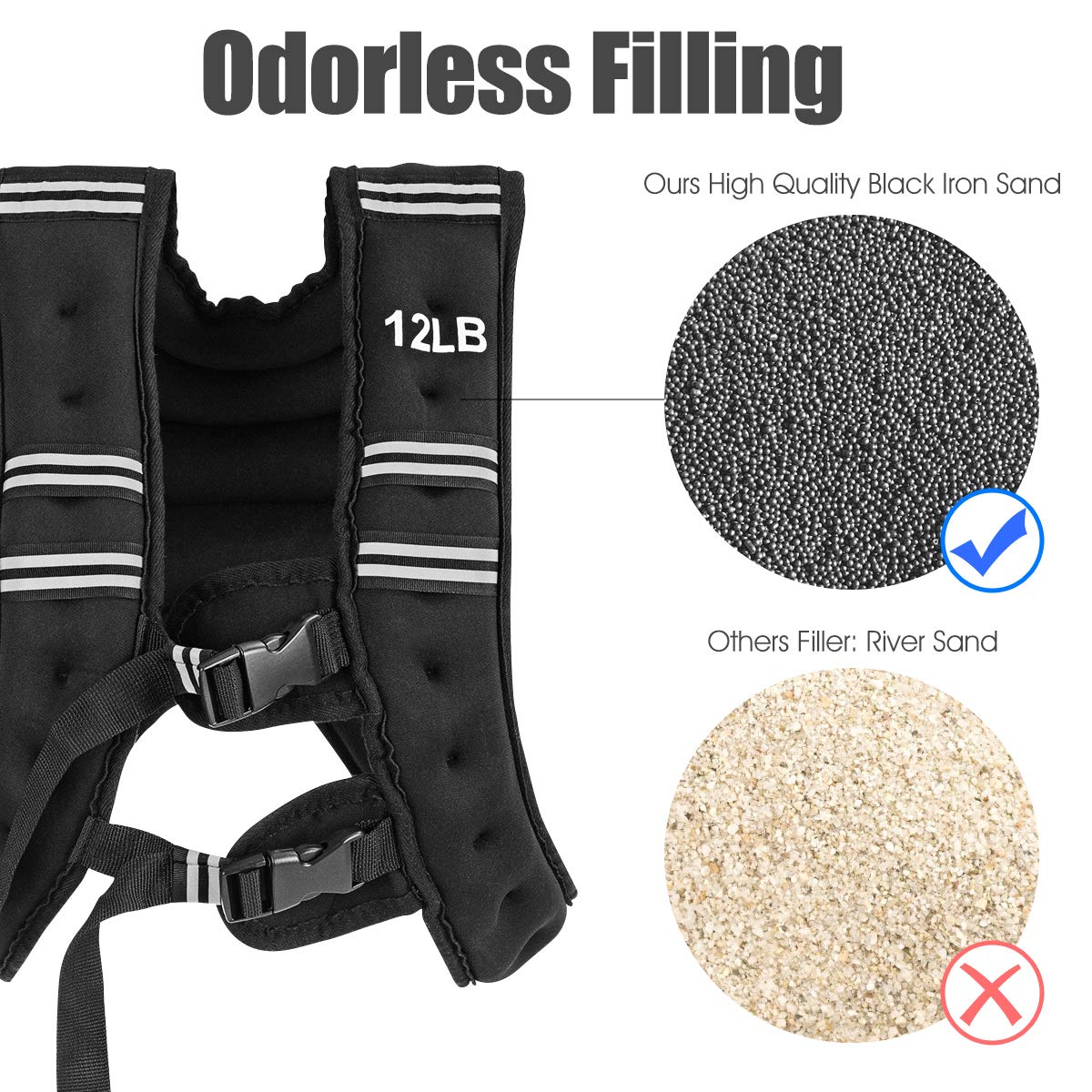 Adjustable Weighted Vest, 12lb/20lbWeight Vest Workout Equipment