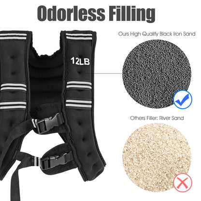 Adjustable Weighted Vest, 12lb/20lbWeight Vest Workout Equipment