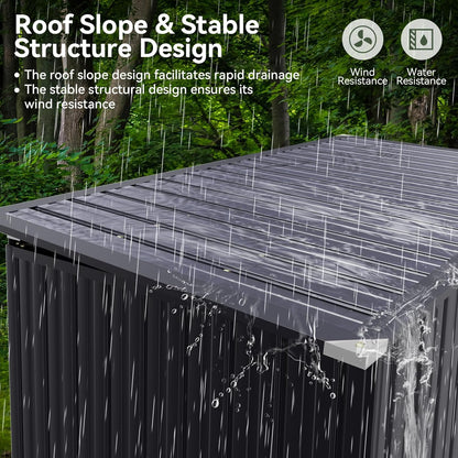 Metal Trash Shed with Lockable Door