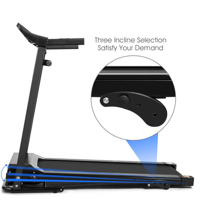 Electric Folding Treadmill, Adjustable Incline and Low Noise Design