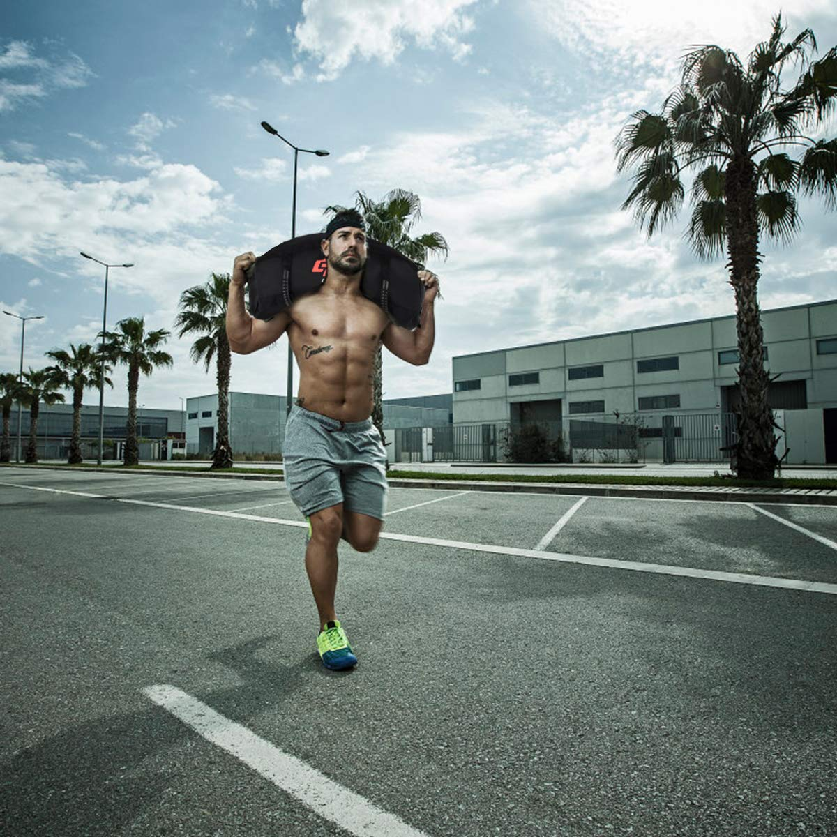 Workout Fitness Sandbag w/Filler Bag 10 to 60 Lbs Adjustable Heavy Military Tactical Training Weight Bags for Exeicise