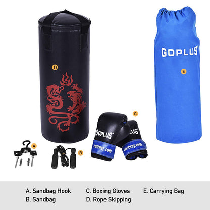 Punching Bag Set for Kids,Filled Heavy Kick Boxing with Gloves