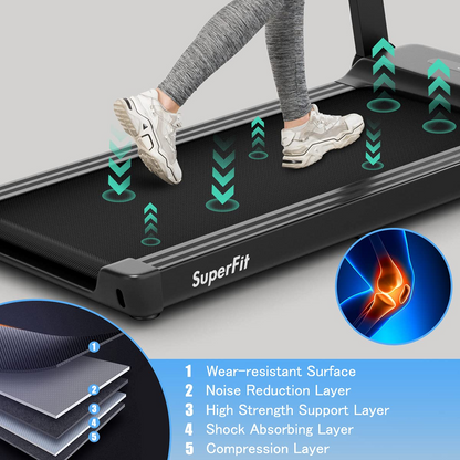 Goplus Heavy Duty Treadmill for Gym, Superfit Electric Treadmill with App Control