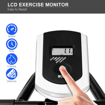 Indoor Cycling Bike, Stationary Bicycle with Flywheel and LCD Display