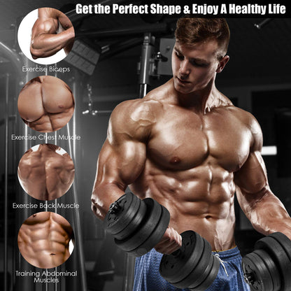 Adjustable Dumbbell Barbell Weight Pair 66 lbs