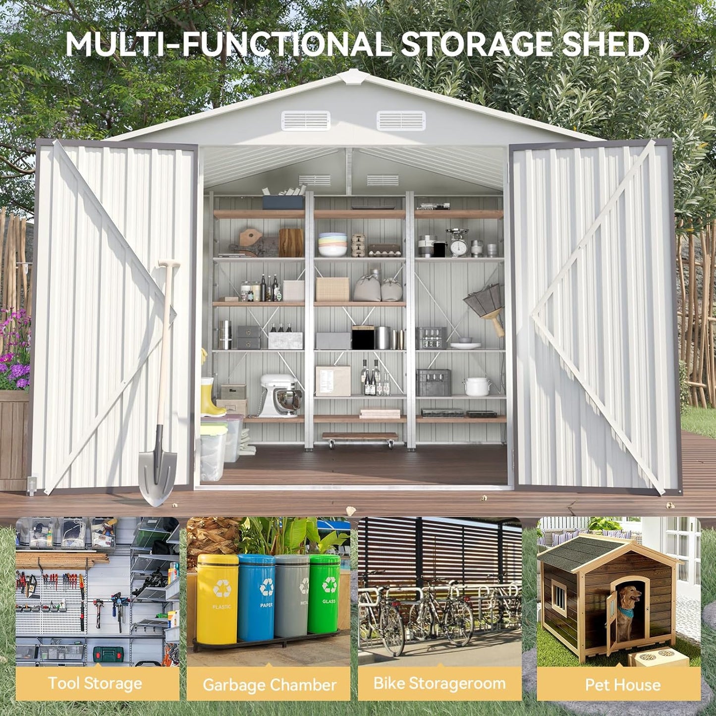 Metal Storage Shed House with Air Vent