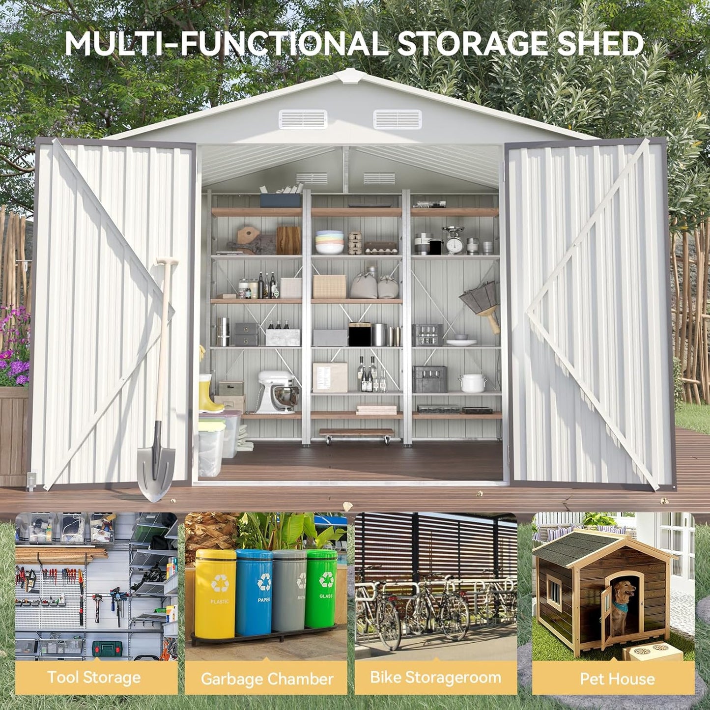 Metal Storage Shed House with Air Vent