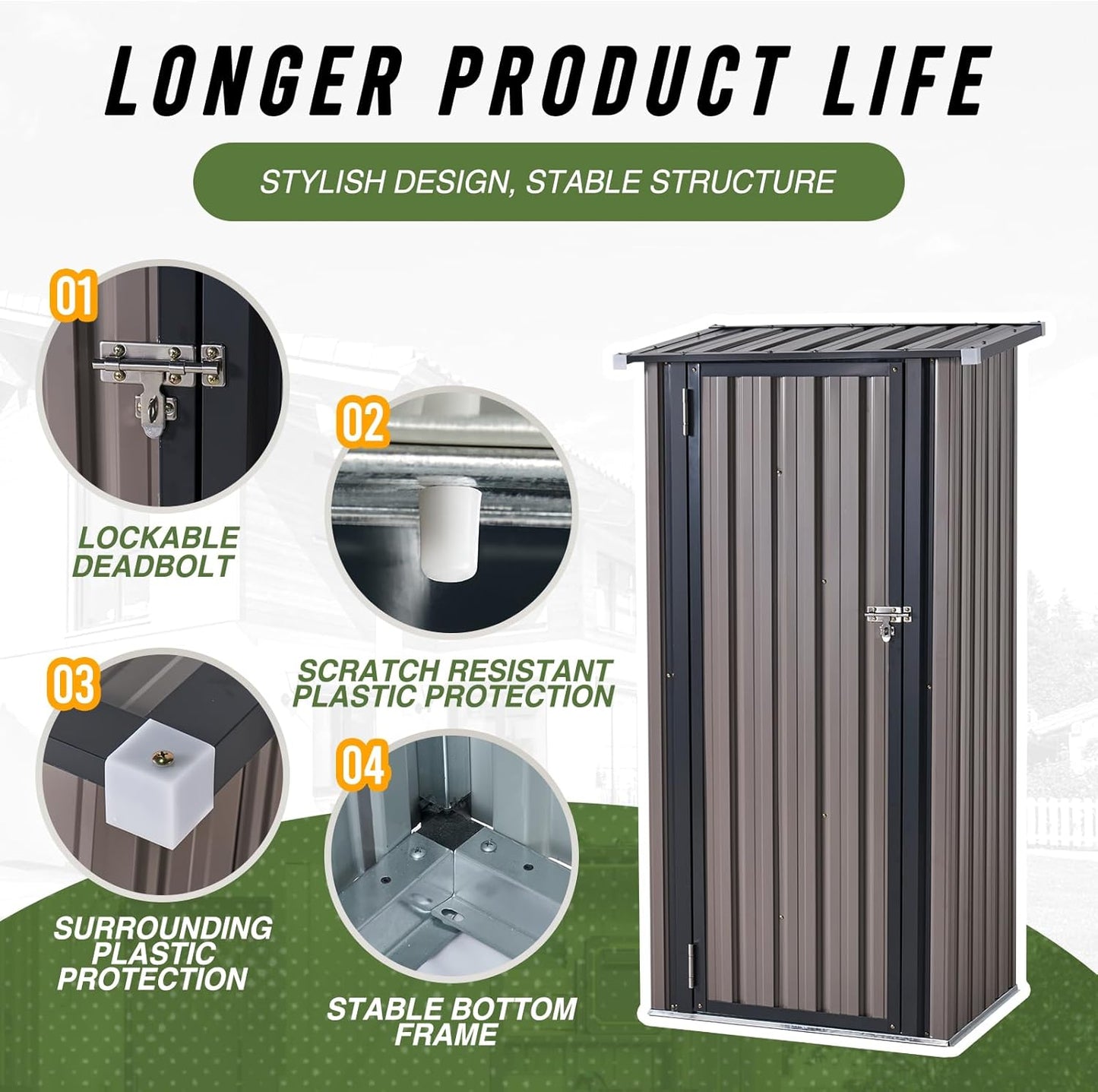 Metal Storage Shed House with Air Vent